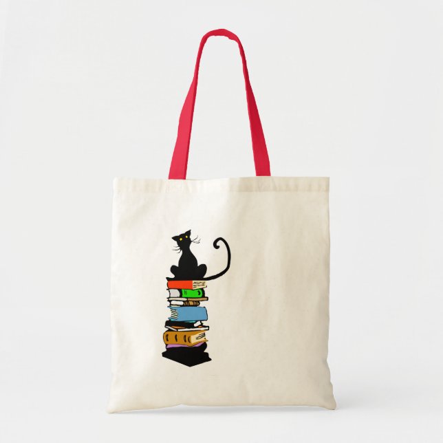 Tote Bag Chat de bibliothèque (Devant)