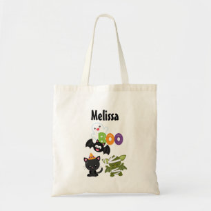 Tote Bag Chat de Cute Halloween, bat, mummy et ghost