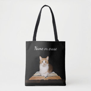 Tote Bag Chat de Kitty avec des livres