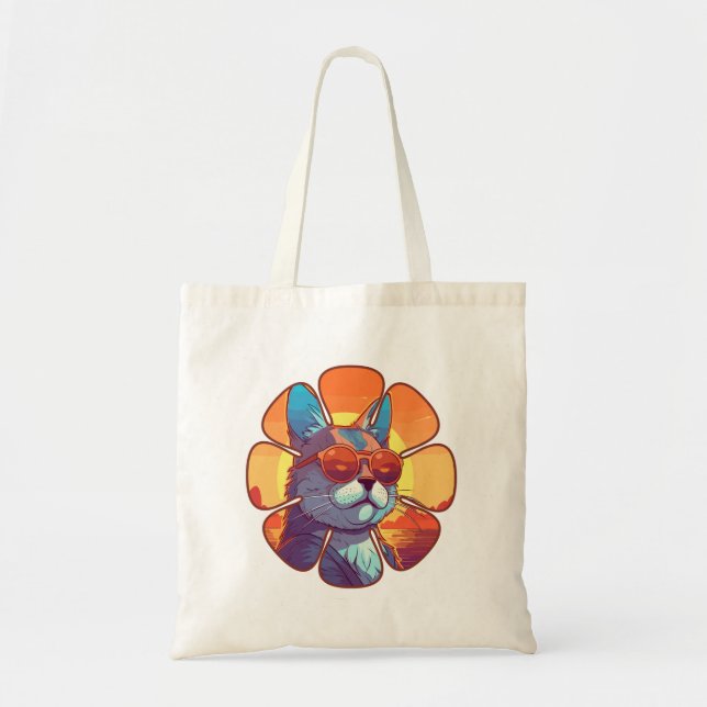 Tote Bag Chat de plage (Devant)