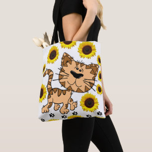 Tote Bag Chat de tournesol Kitten Fourre-tout