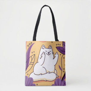 Tote Bag Chat donnant le doigt