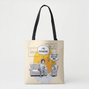 Tote Bag Chat drôle d'introverti submergé Humour reconnaiss