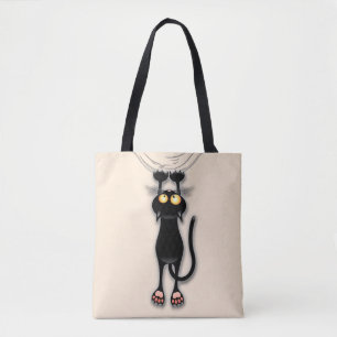 Tote Bag Chat drôle Personnage Grattant Tissu
