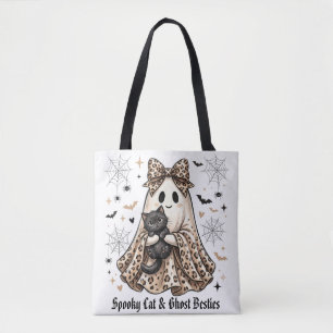 Tote Bag Chat effrayant et meilleures amies fantômes Hallow