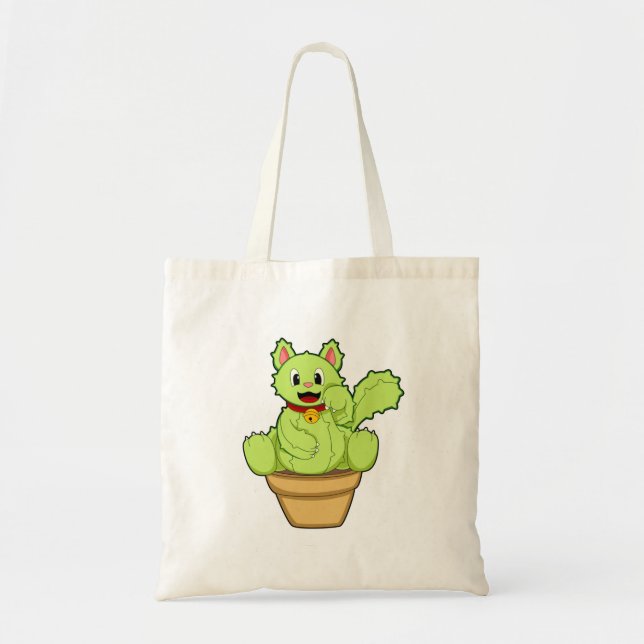Tote Bag Chat en cactus (Devant)