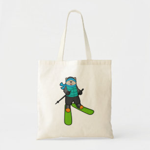 Tote Bag Chat en Skier avec Ski