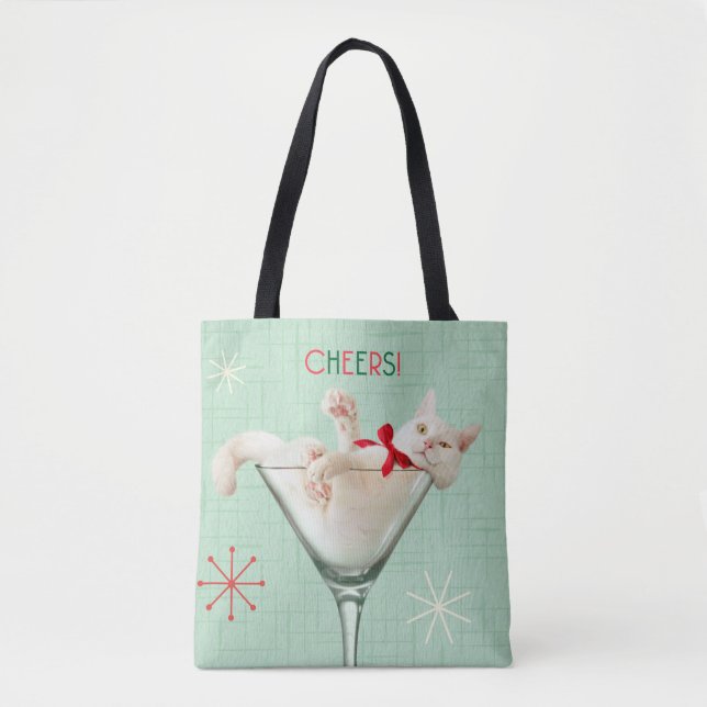 Tote Bag Chat en verre Martini (Devant)