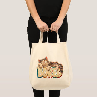 Tote Bag Chat ennuyé humour drôle humeur paresseuse