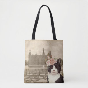 Tote Bag Chat fantaisie & Château