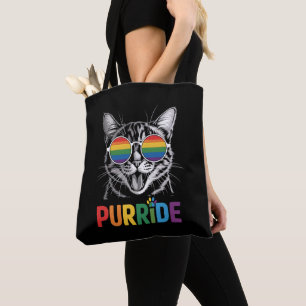 Tote Bag Chat Fierté Gay Lesbienne Arc-en-ciel LGBTQ Allié 