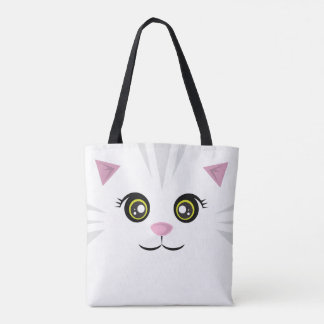 Tote Bag Chat Fourre-tout - rayures grises
