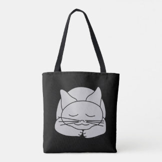 Tote Bag Chat gris dormant