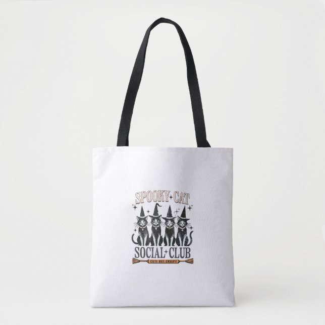 Tote Bag Chat Halloween Éffrayant Kitten Lover Tricot Ou Tr (Devant)