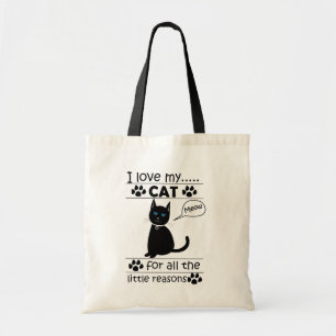 Tote Bag Chat I Love My Cat