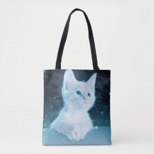 Tote Bag Chat kitty neige art animal nature