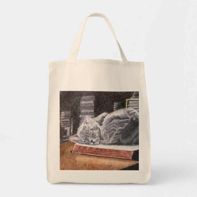 Tote Bag Chat Librairie (Devant)