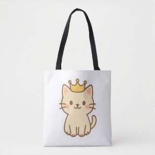 Tote Bag Chat majestueux avec couronne