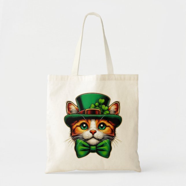 Tote Bag Chat mignon/chaton Saint Patrick's Day (Devant)