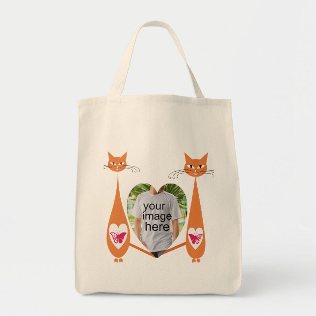Tote Bag Chat Modifier Love Coeur Conception de texte perso (Devant)