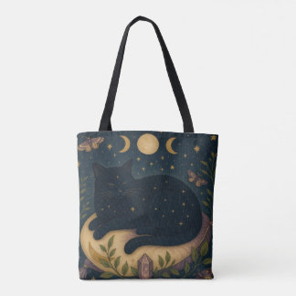 Tote Bag Chat noir céleste