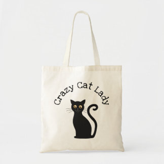 Tote Bag Chat noir de dame folle de chat