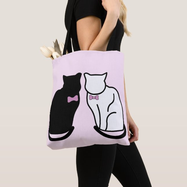 Tote Bag Chat noir et blanc (De près)
