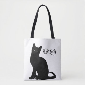 Tote Bag Chat noir et blanc fourre-tout