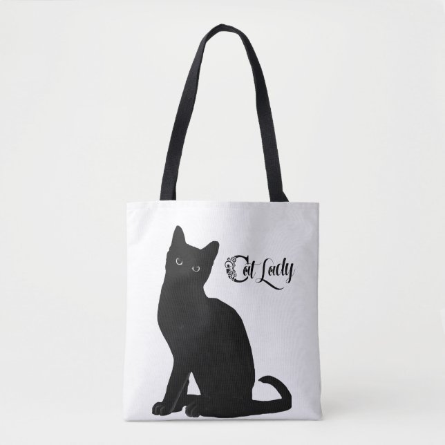Tote Bag Chat noir et blanc fourre-tout (Devant)