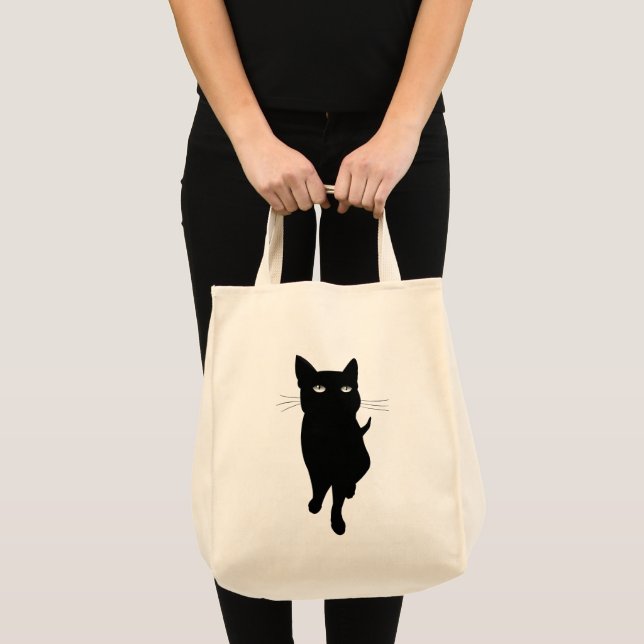 Tote Bag Chat noir félin mignon (Devant (produit))