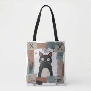 Tote Bag Chat noir gothique d'art Soft Feral Unbothered