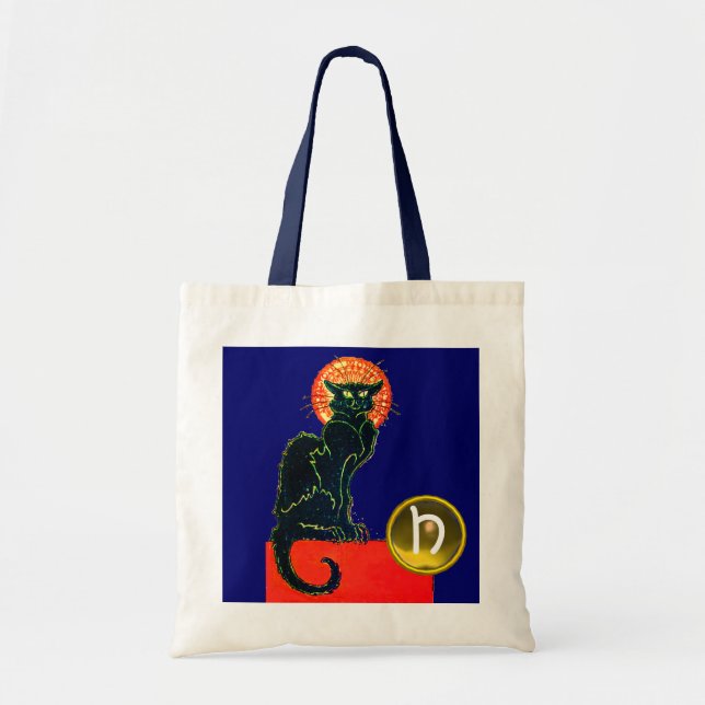 TOTE BAG CHAT NOIR HALLOWEEN PARTY MONOGRAM (Devant)