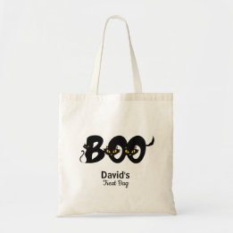 Tote Bag Chat noir maigre Boo Halloween Trick or Treat