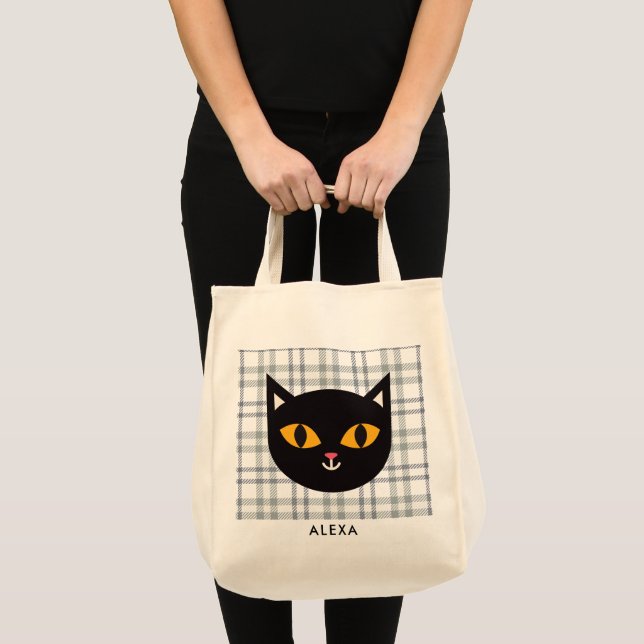 Tote Bag Chat noir pour enfants d'Halloween (Devant (produit))