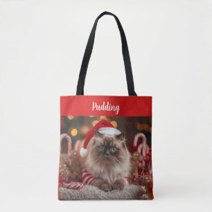 Tote Bag Chat Ragdoll Festif Noël Personnalisé