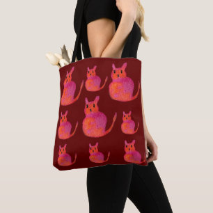 Tote Bag Chat rose funky chaton mignonette