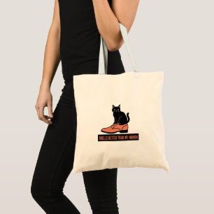 Tote Bag Chat sarcastique en linogravure dans un mème de ch