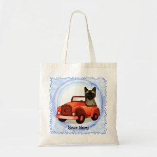 Tote Bag Chat siamois conduisant une voiture