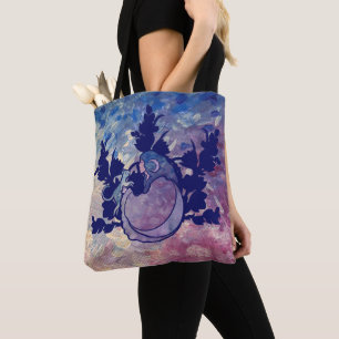 Tote Bag Chat Sorcière Lune Déesse Wiccan Chat Personne