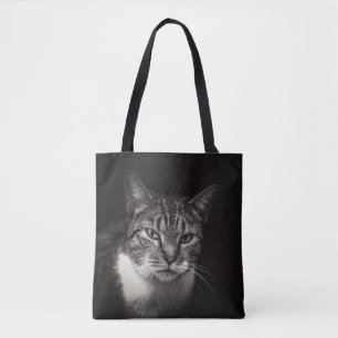 TOTE BAG CHAT TABLEAU D'ARGENT