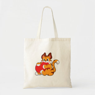 Tote Bag Chat tigre à l'amour avec coeur.PNG