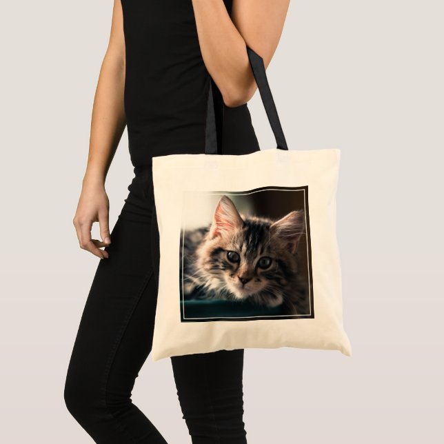 Tote Bag Chat tigré doux (Devant (produit))