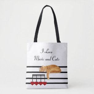 Tote Bag Chat tigré orange musical