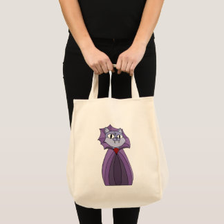 Tote Bag Chat Vampire à Purple Cape