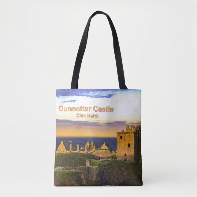 Tote Bag Château branché Dunnottar de l'Écosse — Clan Keith (Devant)