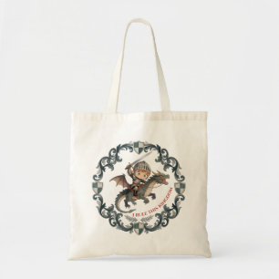 Tote Bag Château de Chevalier Dragon Royaume Garçons Aquare
