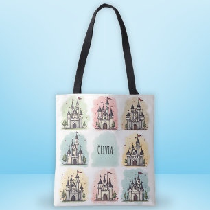 Tote Bag Château de conte de fées adorable Doodles