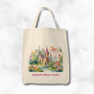 Tote Bag Château personnalisé pour enfants avec deux livres