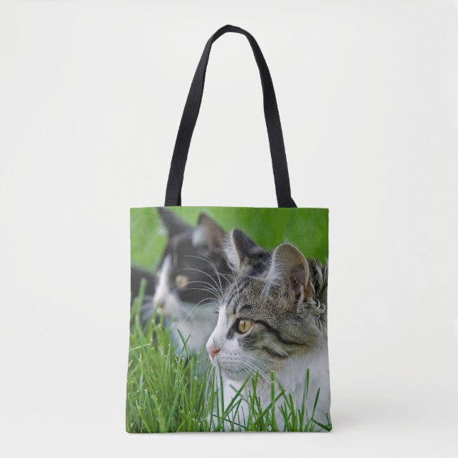 Tote Bag chatons dans l'herbe (Devant)