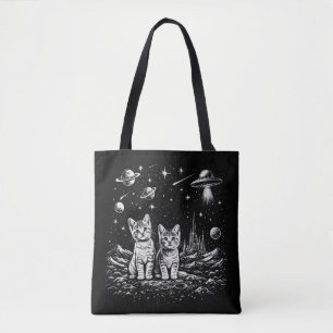 Tote Bag Chatons de l'espace Chats dans le Cosmos